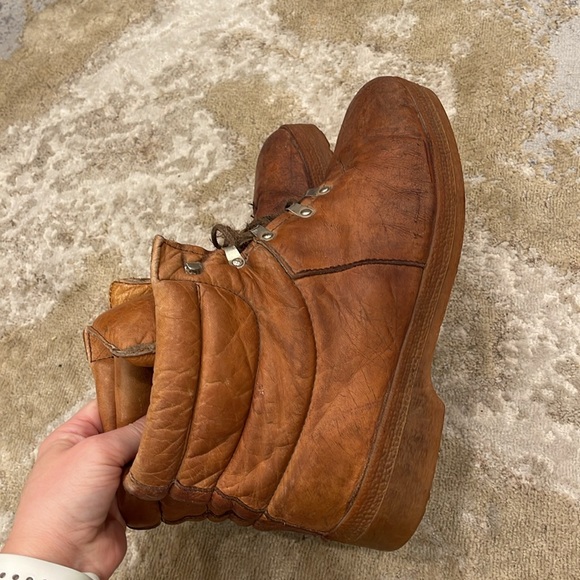 ST MARITZ RALLY Vtg Brown Tan Made In Italy Hiking Mountaineer Boots Mens 11 - Picture 6 of 10